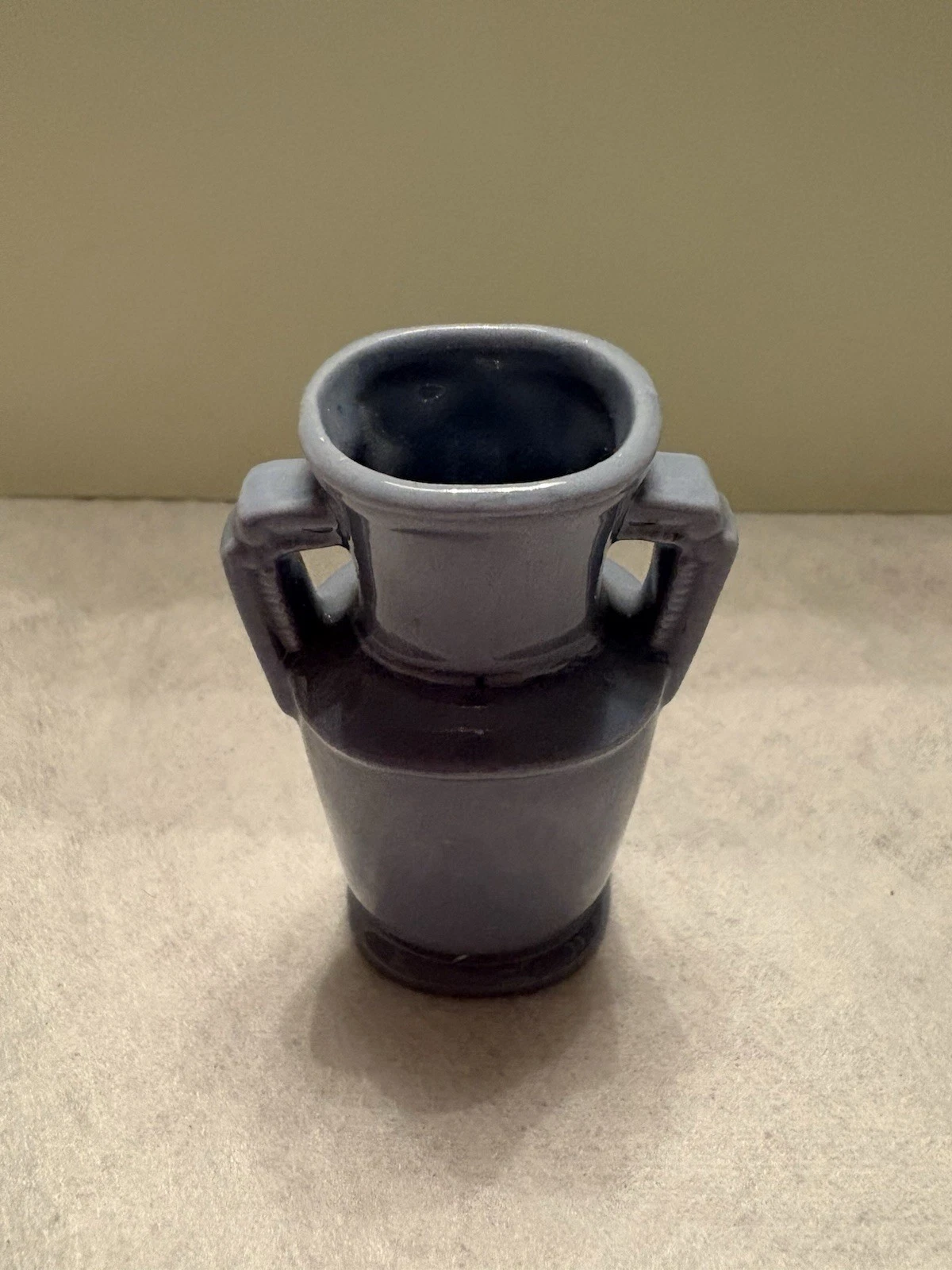 Vintage Miniature Blue Ceramic Vase, Made in Occupied Japan, 2.5 Inch